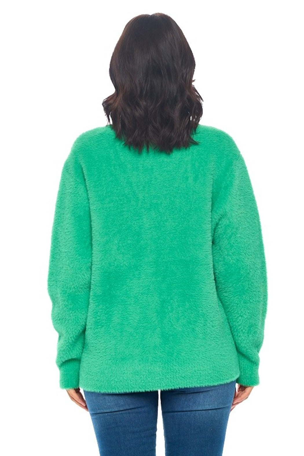 Open Front Fuzzy Sweater