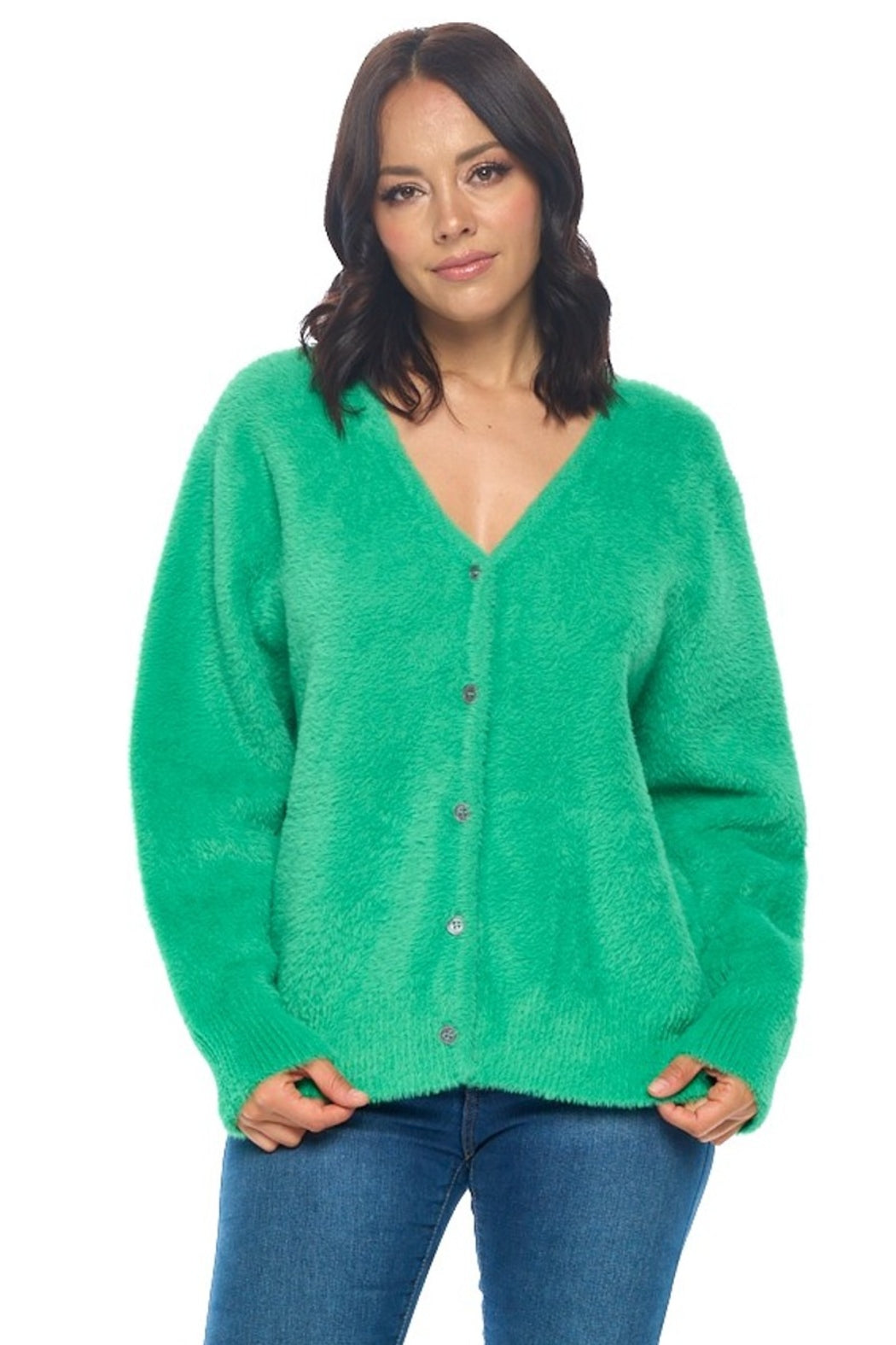 Open Front Fuzzy Sweater