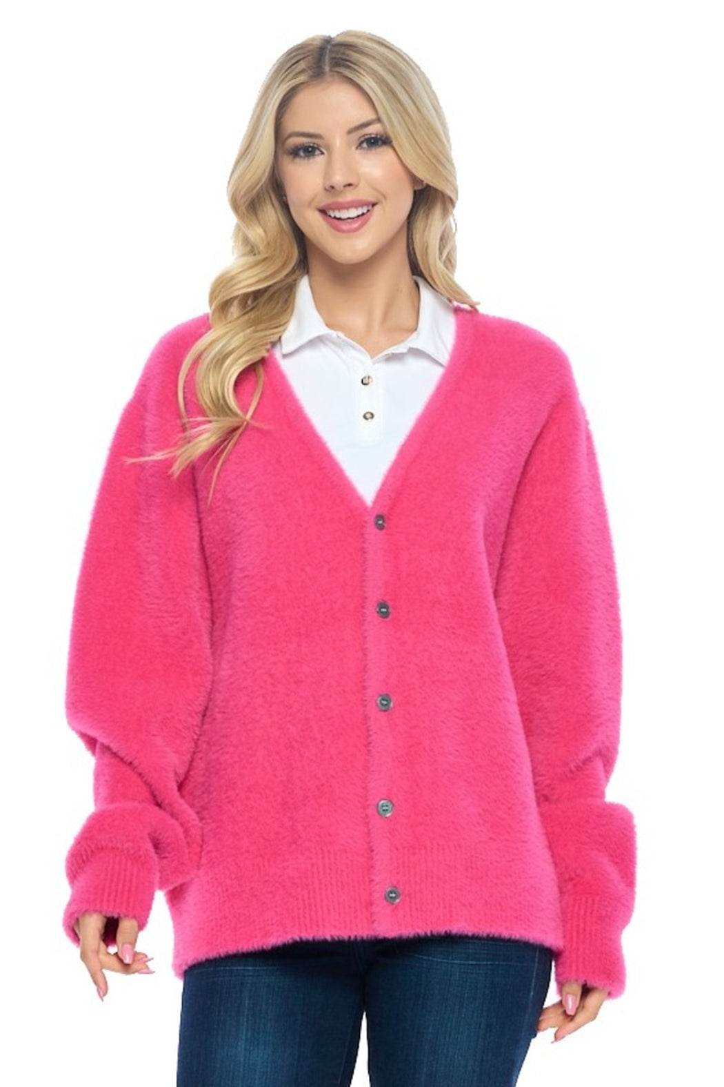 Open Front Fuzzy Sweater