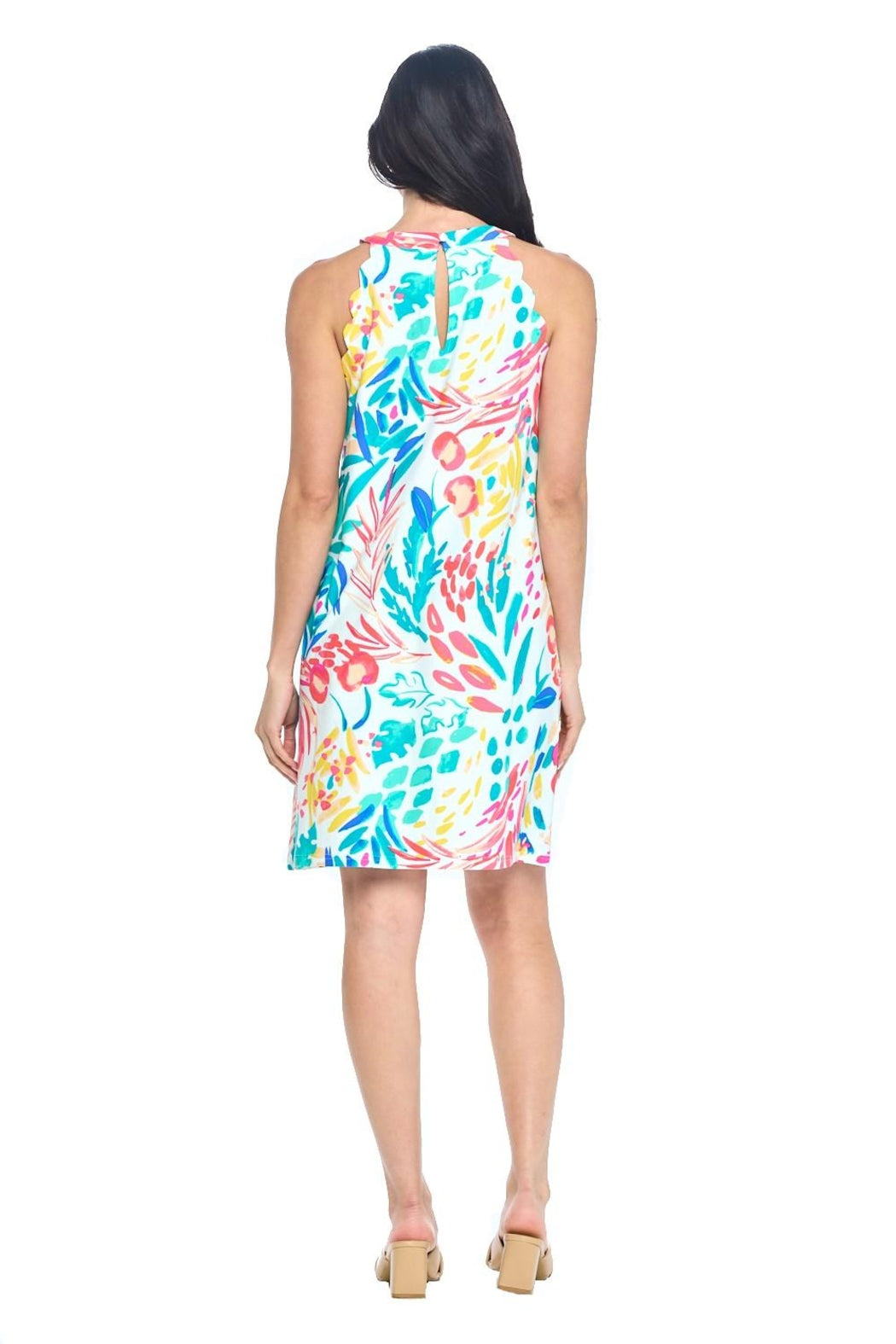 White Floral Yoke Dress