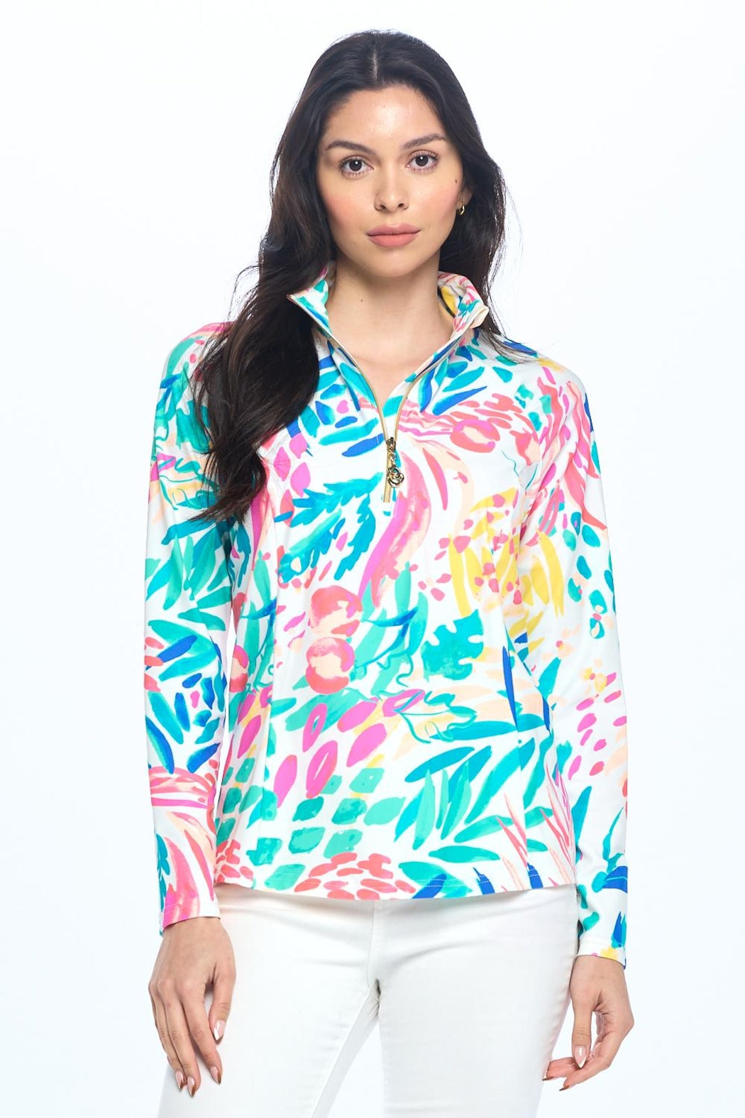 White Quarter Zip Pullover