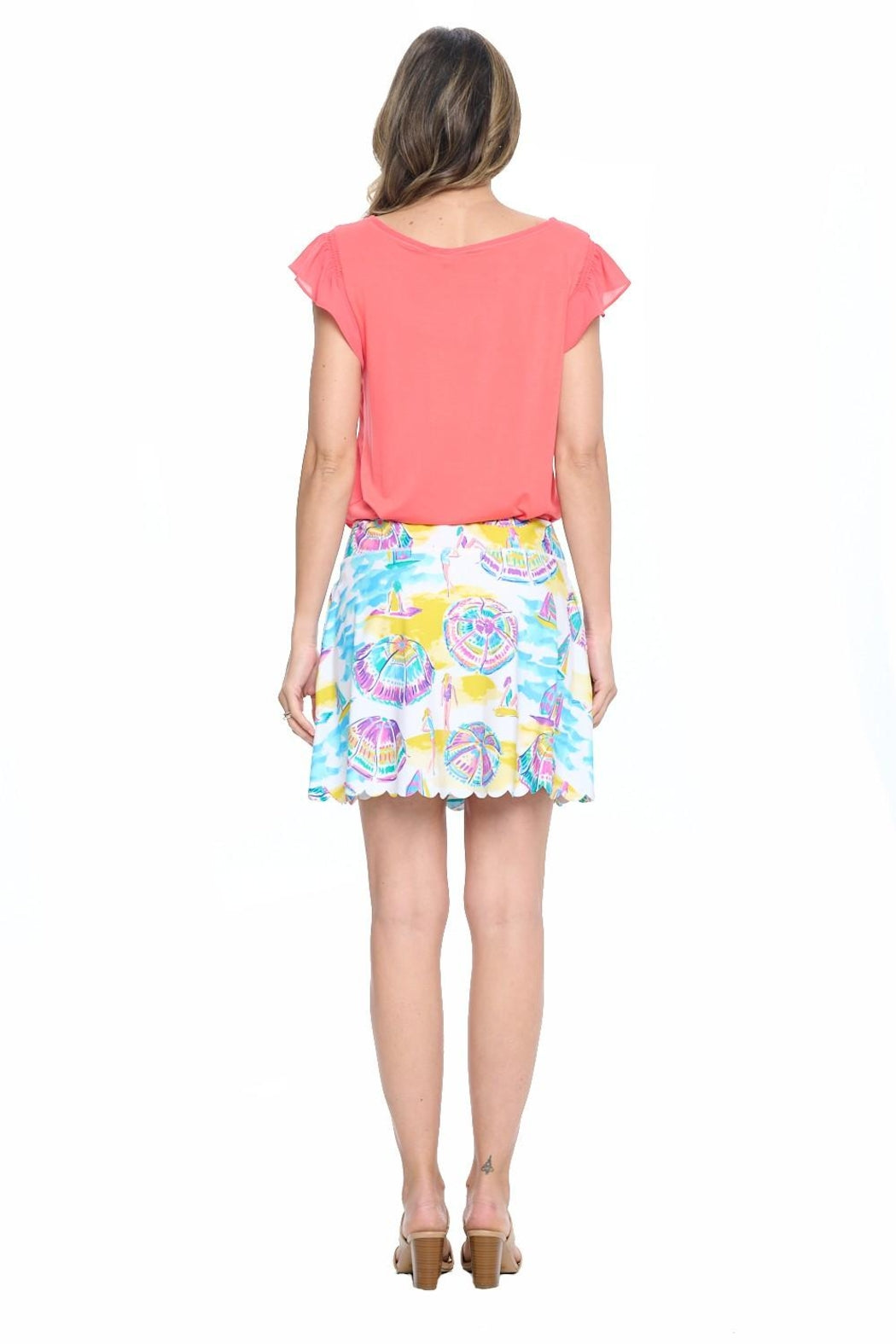 White Scalloped Skort