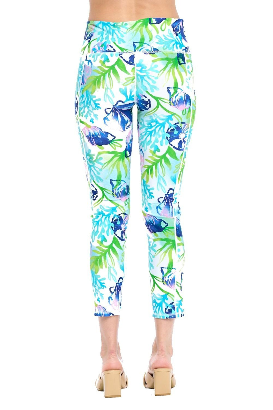 White Shells Cropped Legging