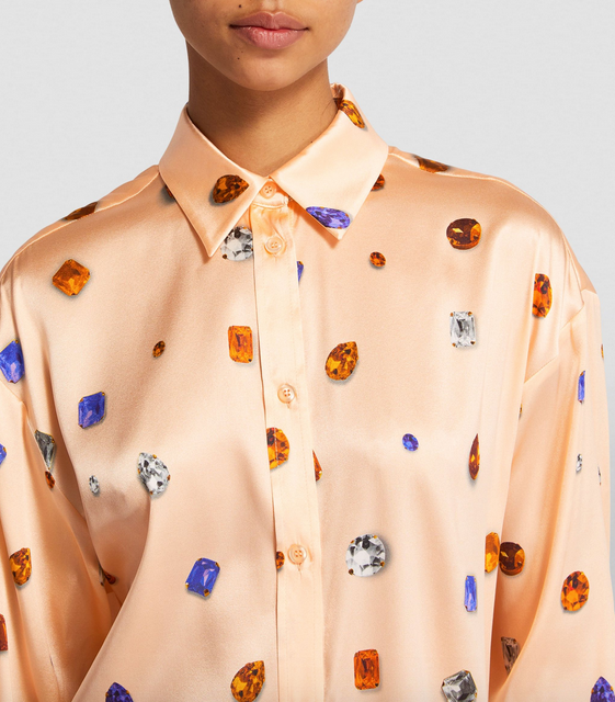 Sportmax Astor Jewel Print Silk Blouse