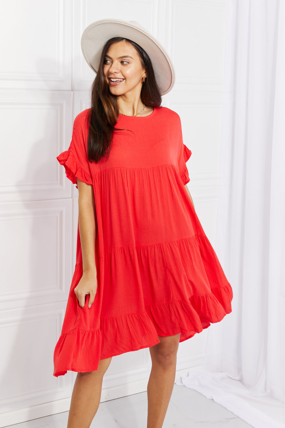 Tulip Fields Tiered Midi Dress