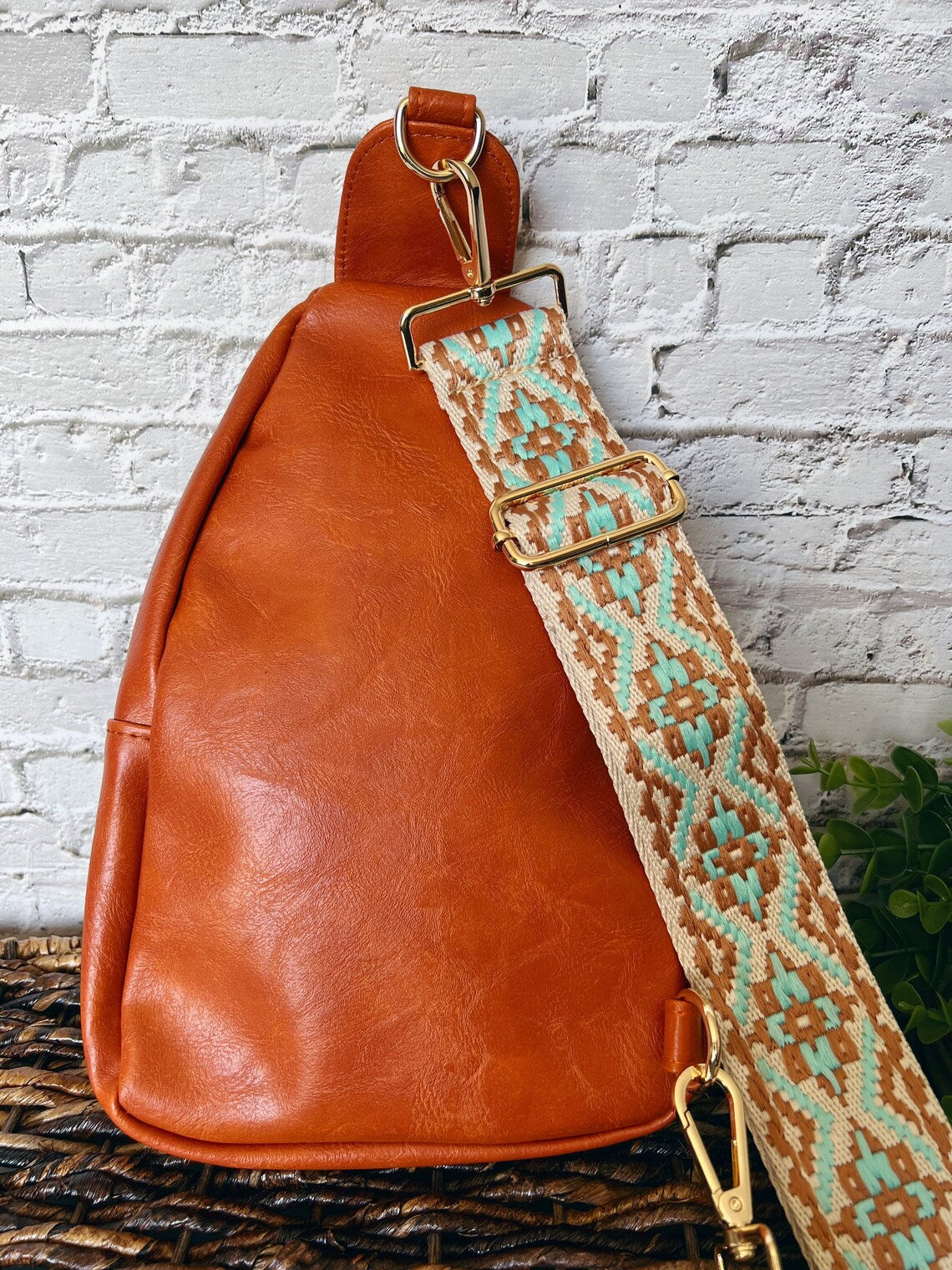 Vegan Leather Crossbody Sling Bag with Credit Card Slots