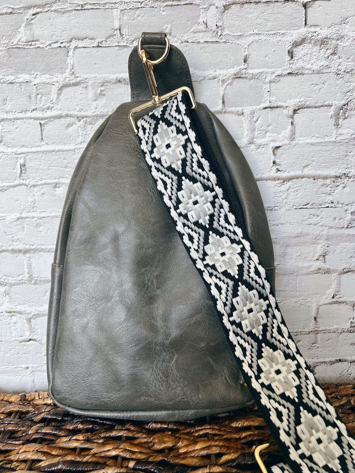 Vegan Leather Crossbody Sling Bag with Credit Card Slots