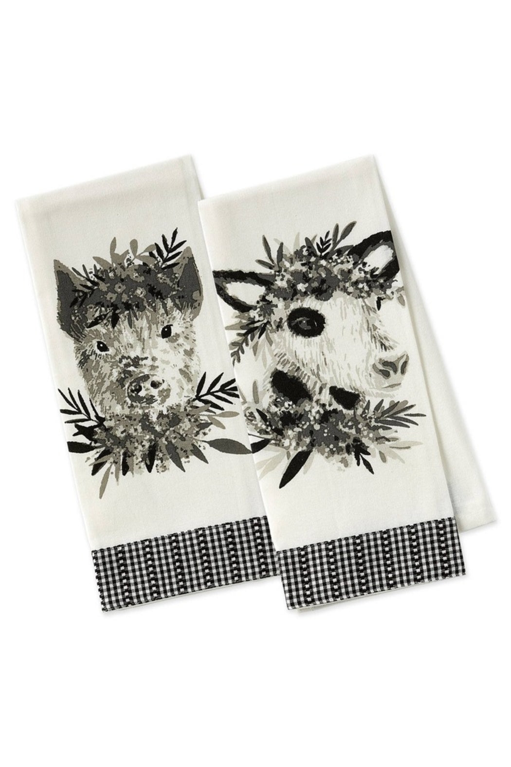 Barn Animals Embellished Dishtowels