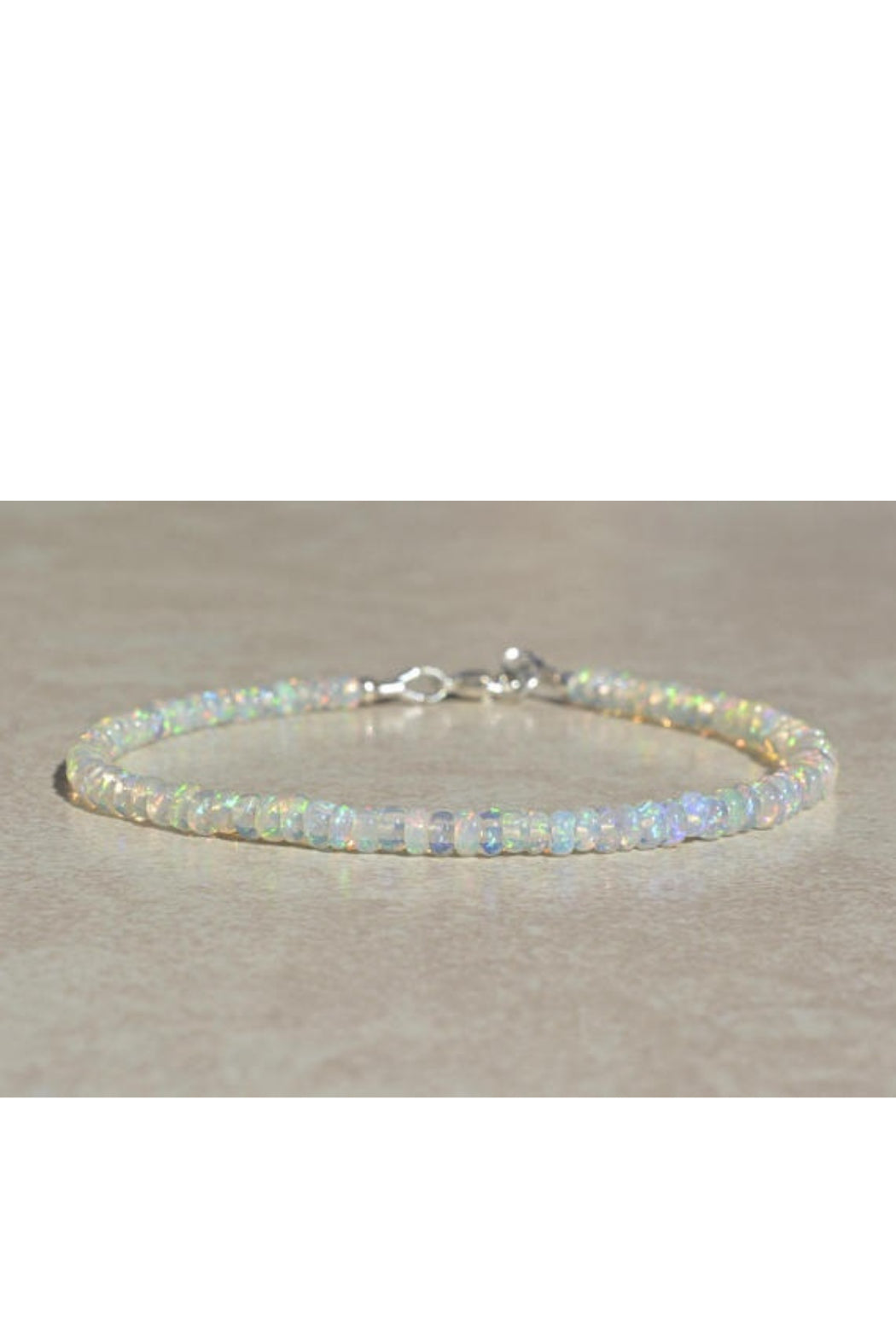 Beaded Gemstone Bracelet Hill Tribe Silver Bracelet