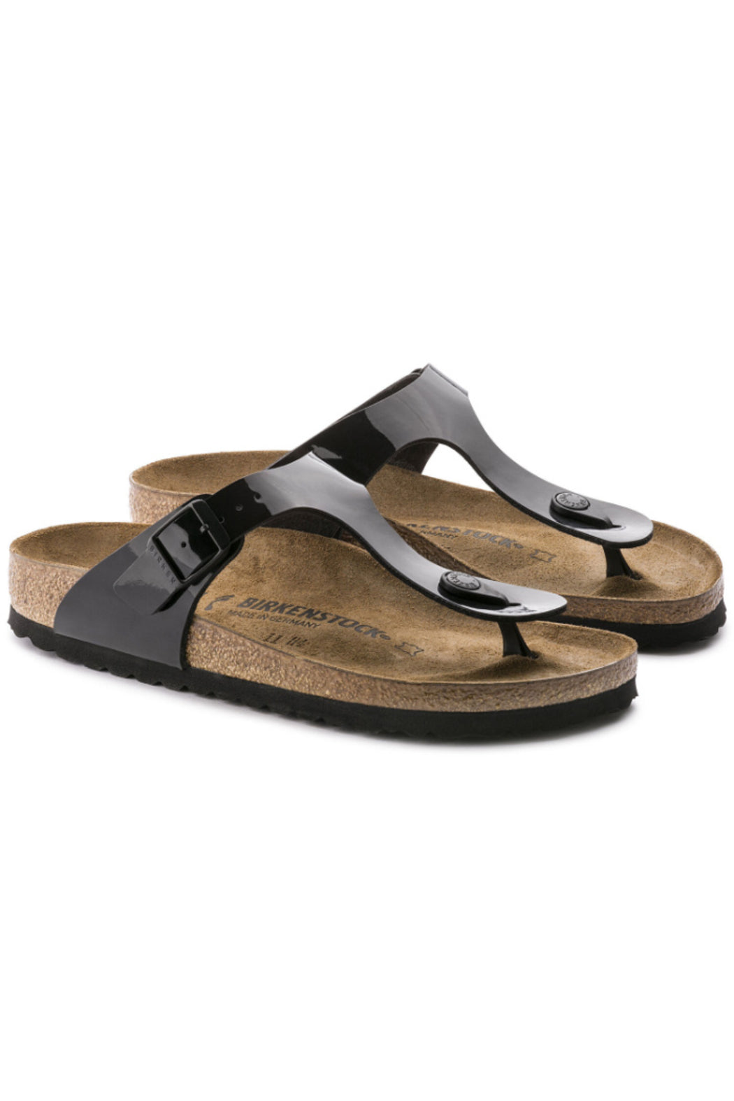 Birkenstock Gizeh Regular Width in Black Patent