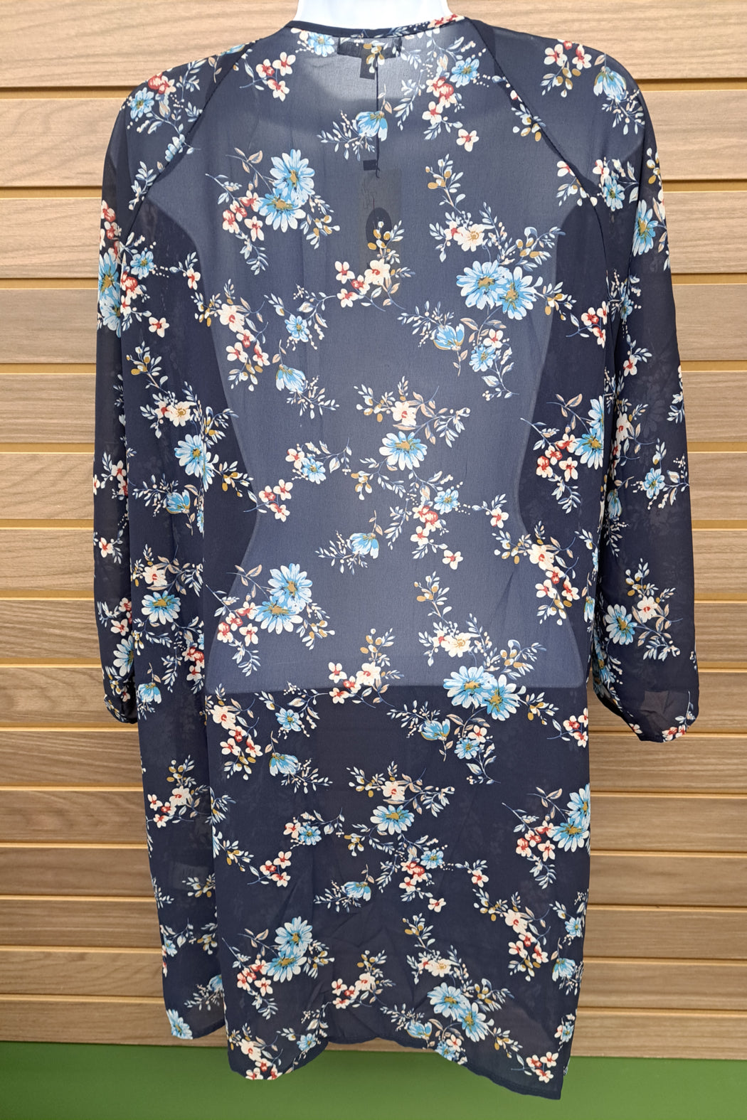 Blue floral lightweight shawl