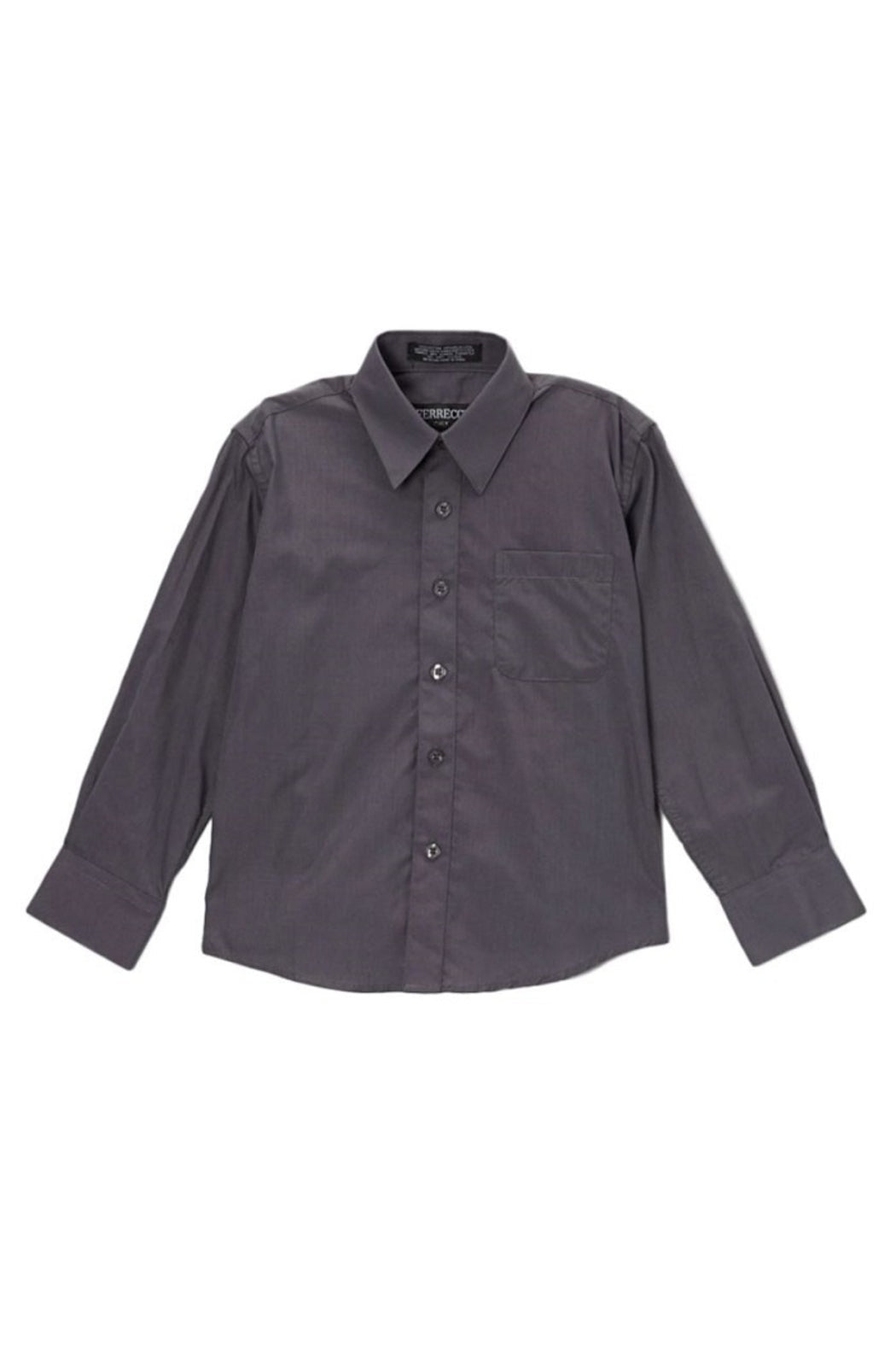 Boys Charcoal Button Up Dress Shirt