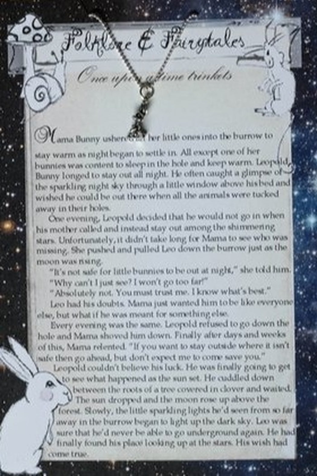 Bunny storybook necklace