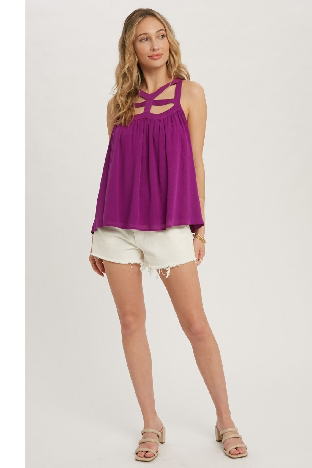 Caged Neck Tank Top