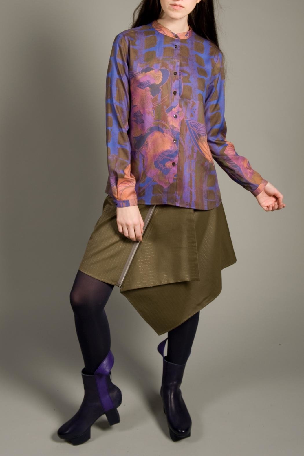 Asymmetric Skirt Green Gold