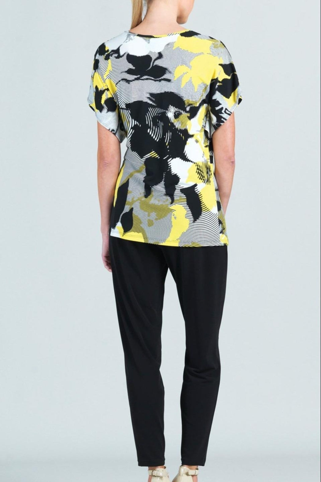 Abstract-Floral Side-Tie Knit-Tunic