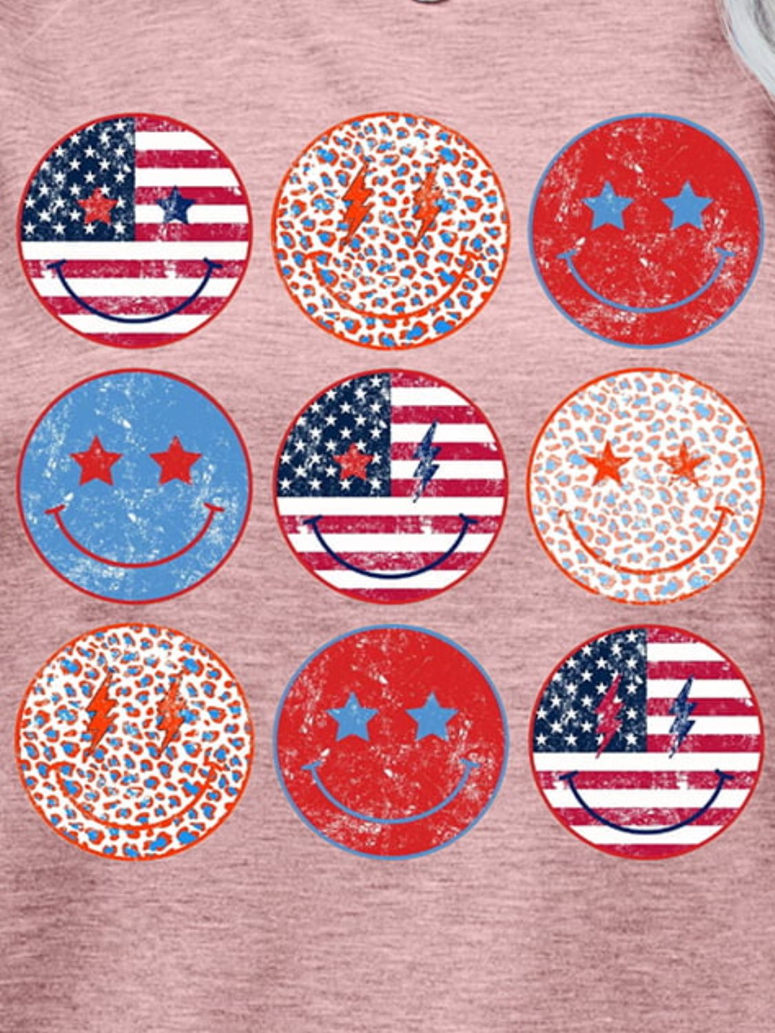 US Flag Smiley Face Graphic Tee
