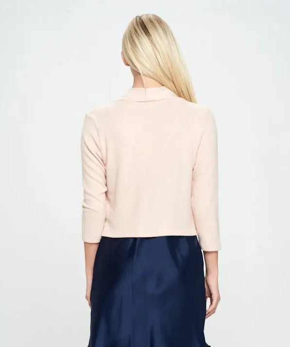Brushed Knit Cashmere Like Bolero Cardigan