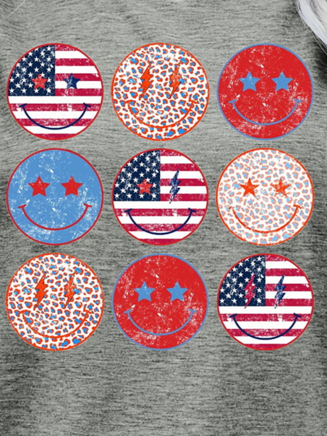 US Flag Smiley Face Graphic Tee