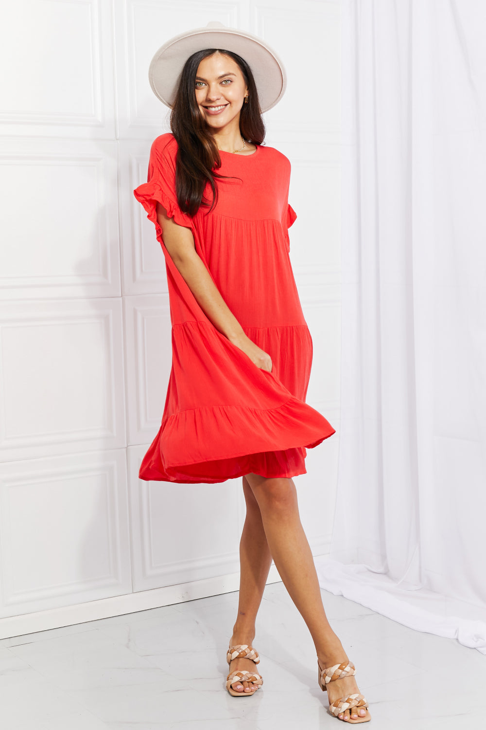 Tulip Fields Tiered Midi Dress