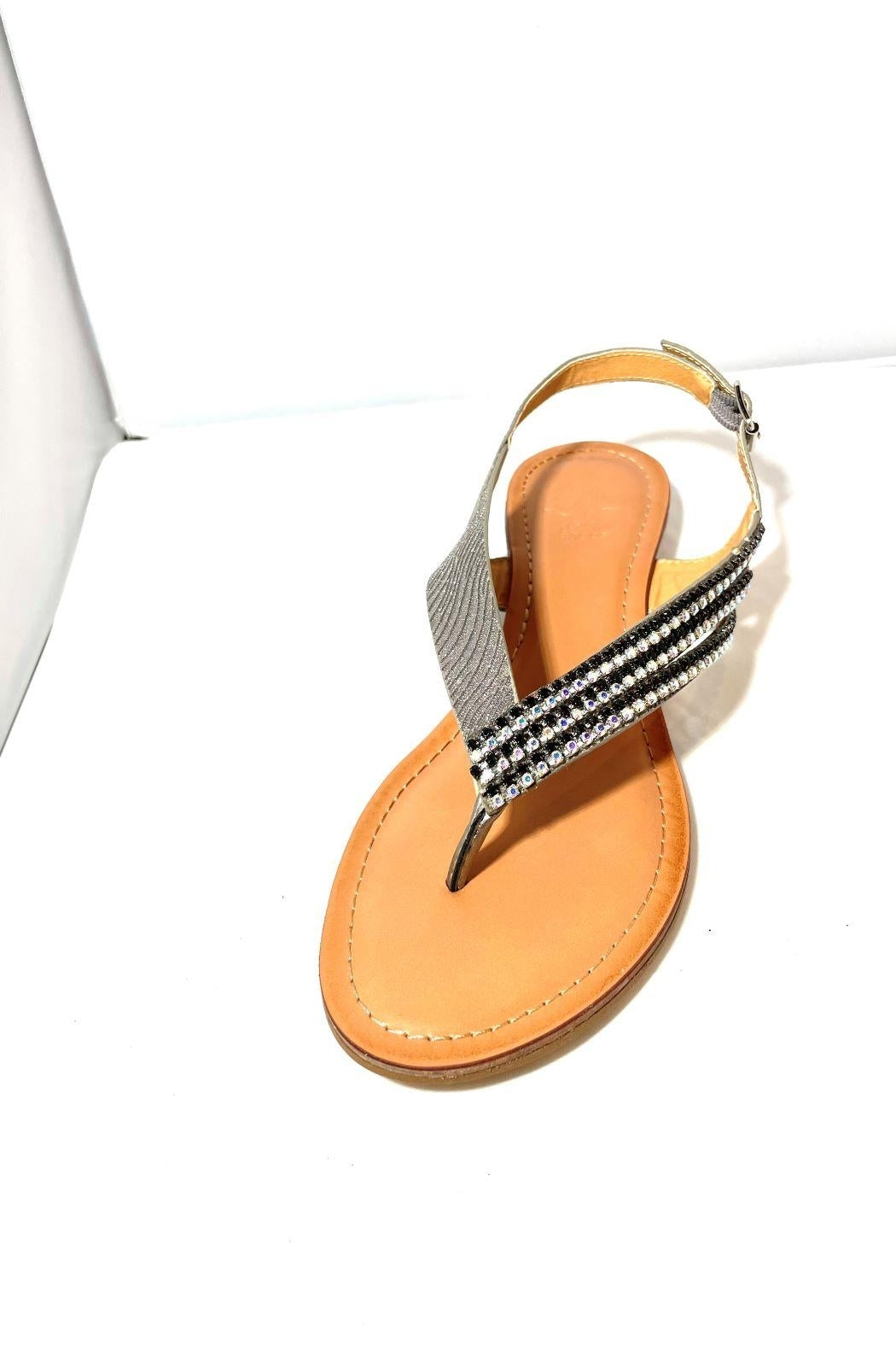 Wedge-Sandals With Stripe-Jewels