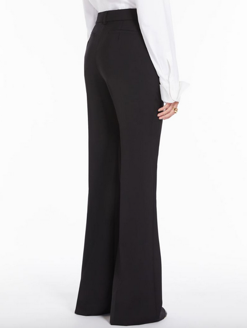 Sportmax Hangar Flared Black Wool Trousers