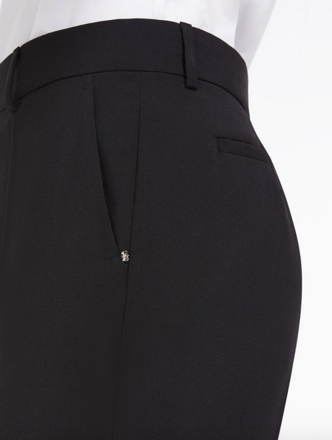 Sportmax Hangar Flared Black Wool Trousers