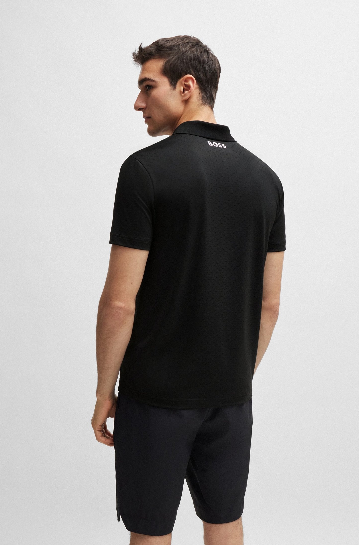 Boss Jacquard Polo Shirt With Contrast Logo