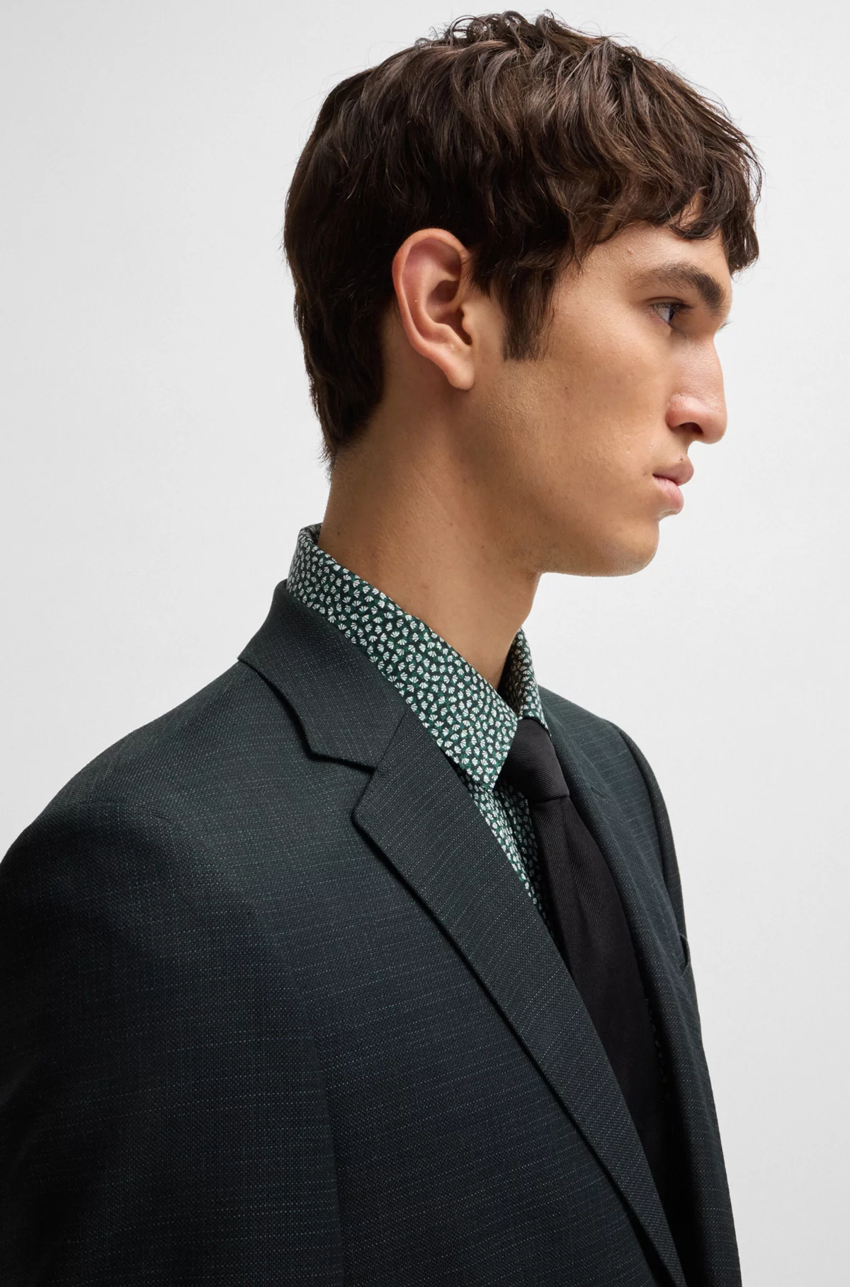 Boss Slim-Fit Suit in Micro Patterned Stretch Wool