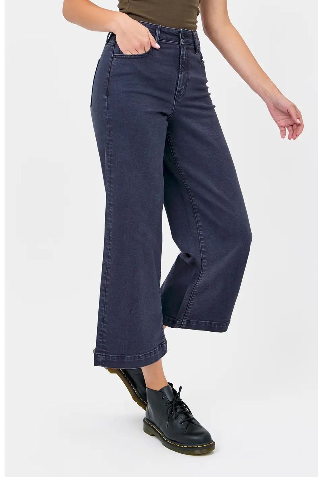 Nori High Rise Wide Leg Carbon Jean