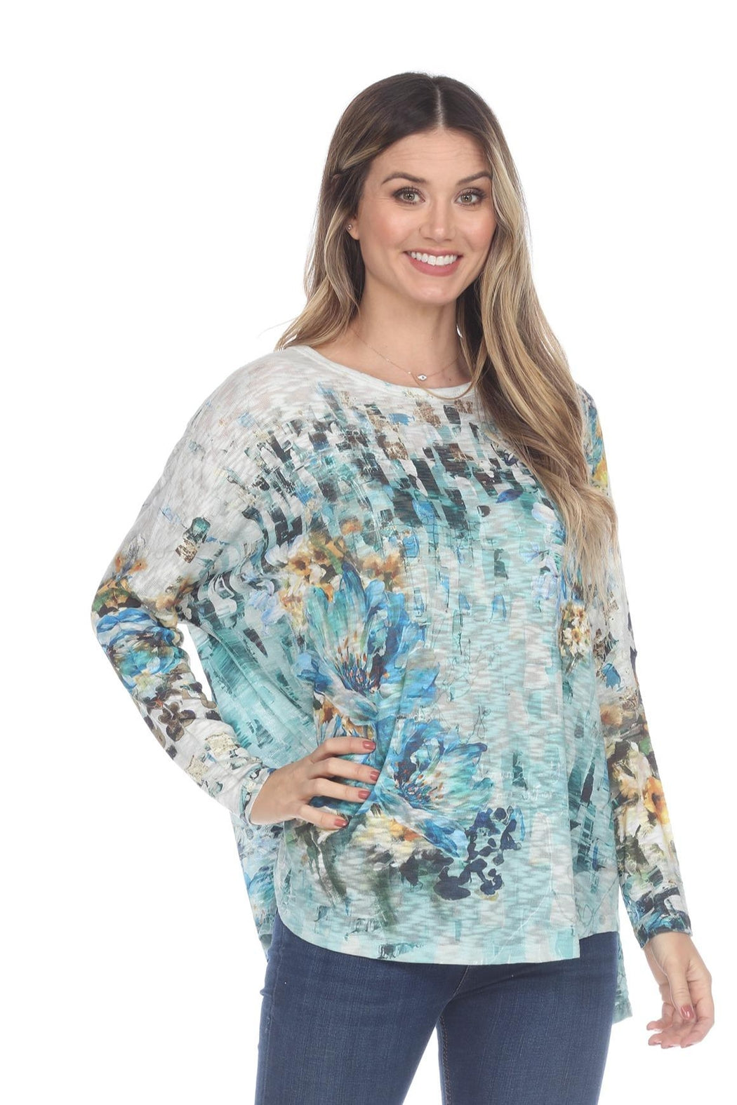 Aqua Blue Knit Top