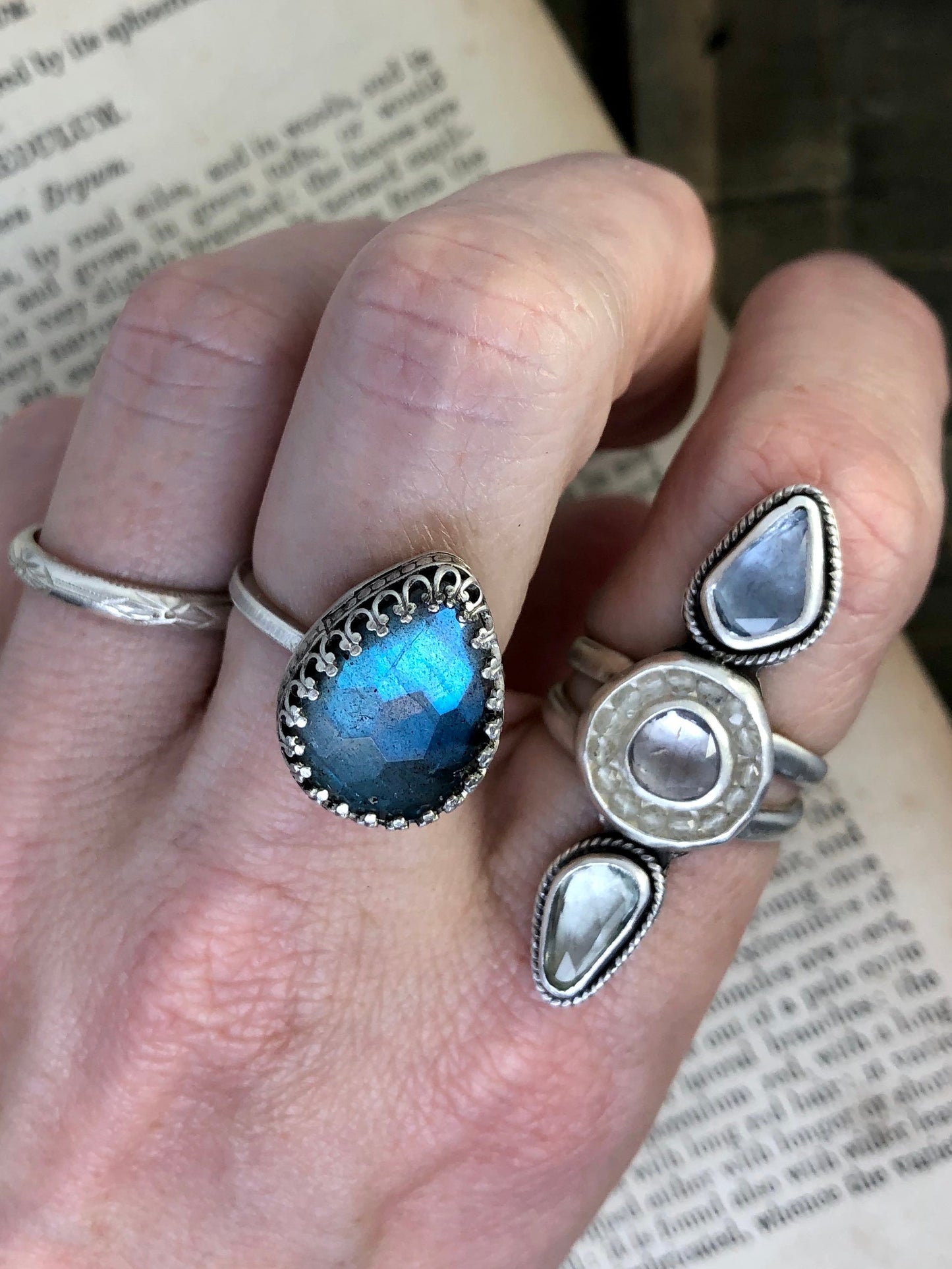 Triple Sapphire Rise Ring