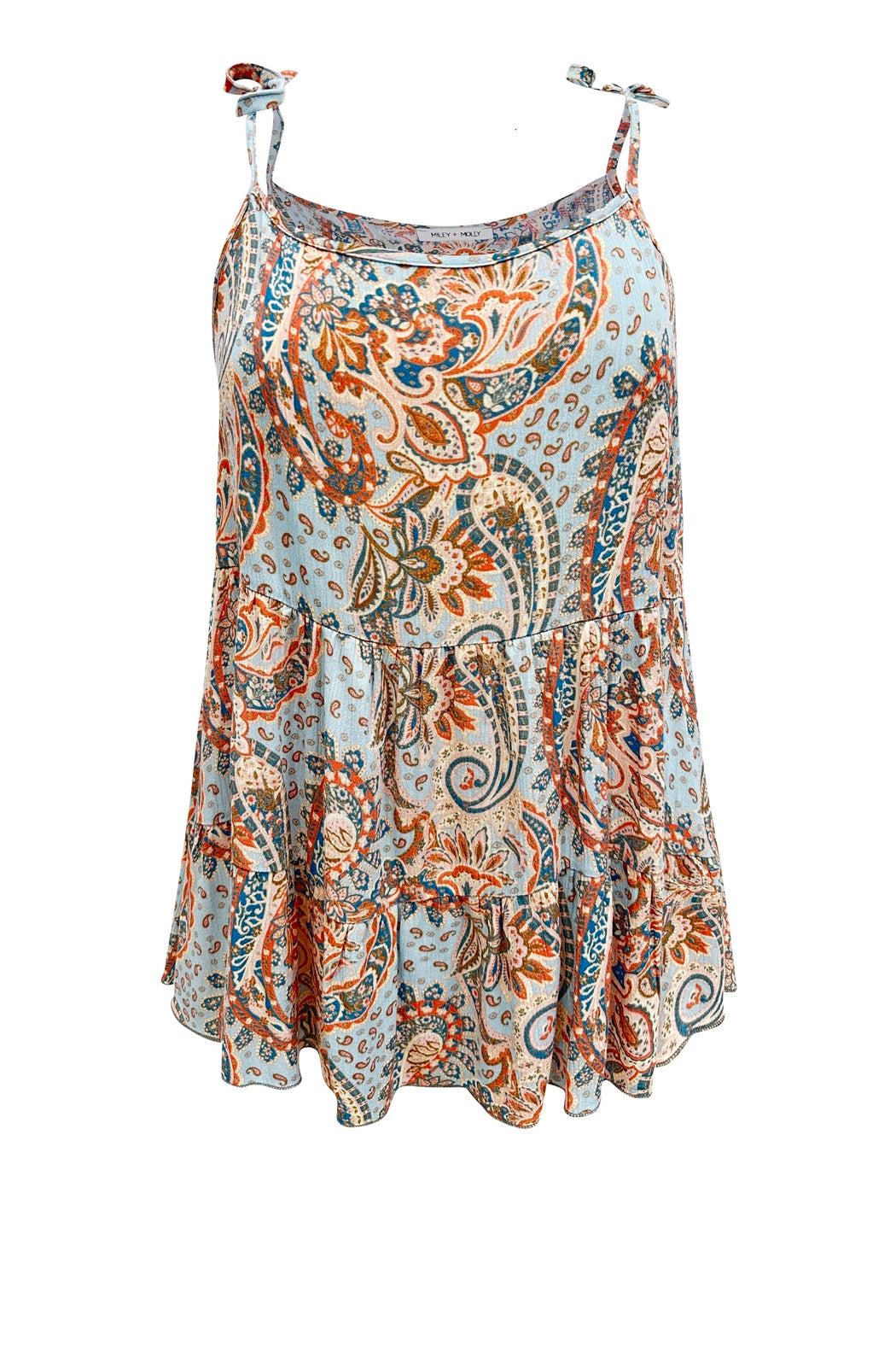 3 Tired Tie Shoulder Loose Fit Cami Tank Top