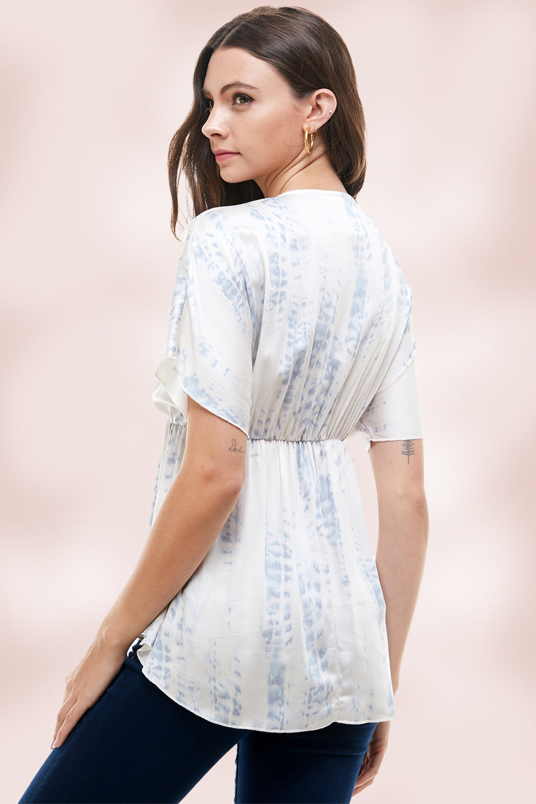Tie Dye Dolman Sleeve Oversize Blouse Top