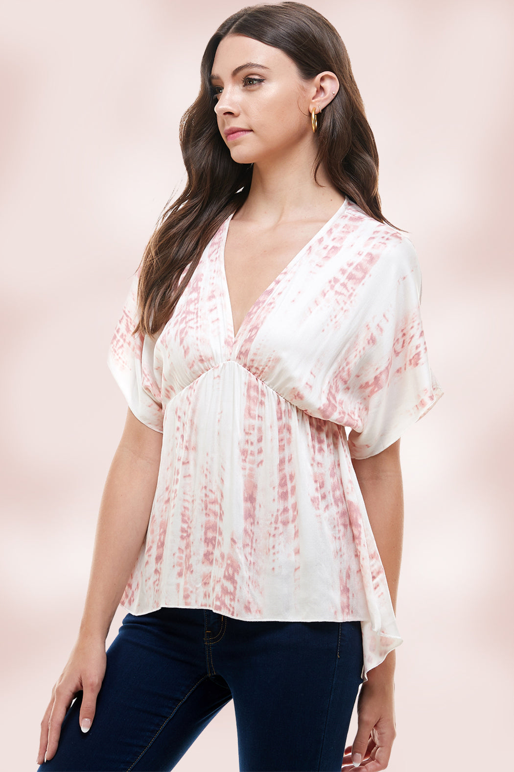 Tie Dye Dolman Sleeve Oversize Blouse Top