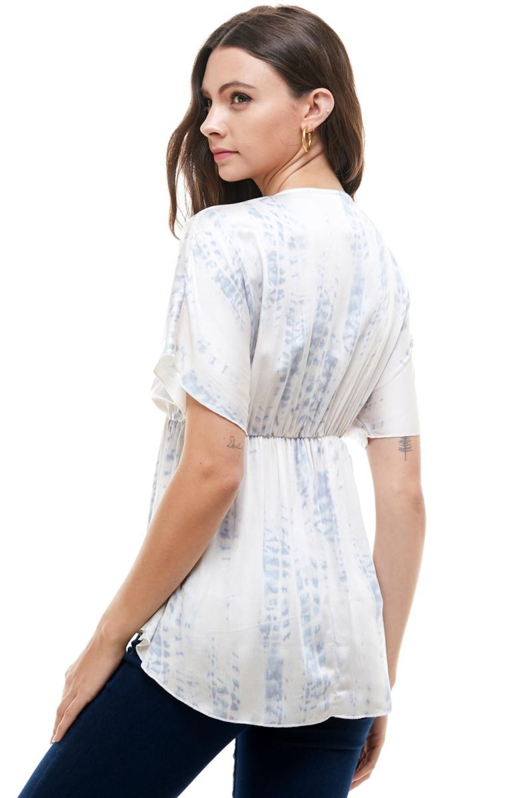 Tie Dye Dolman Sleeve Oversize Blouse Top