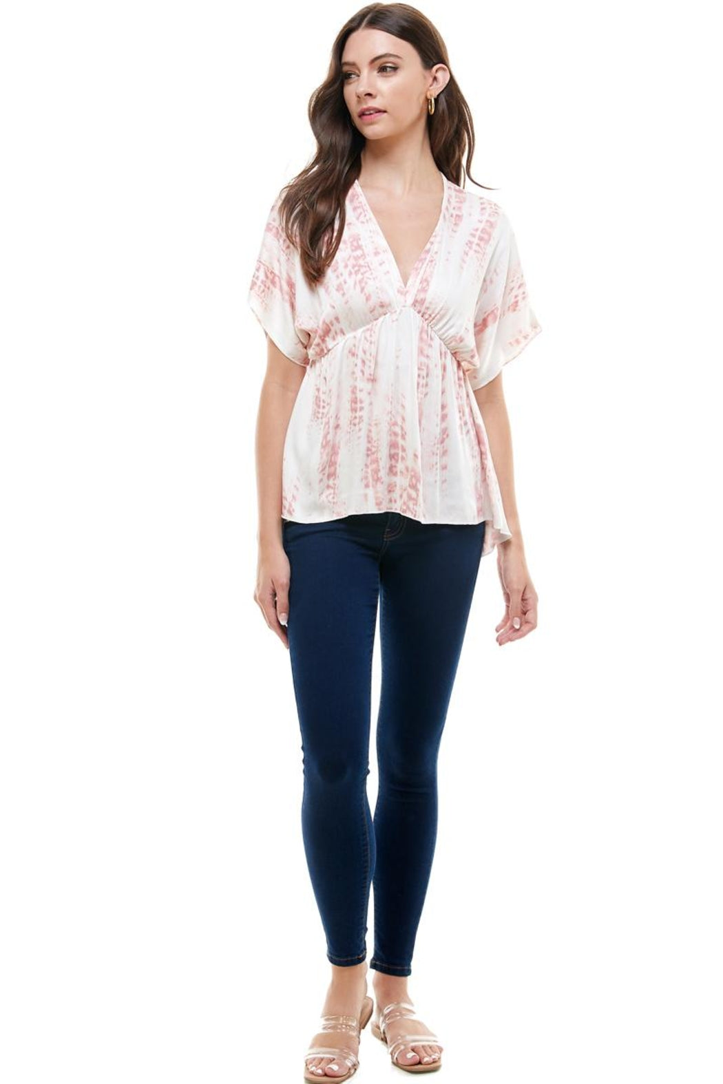 Tie Dye Dolman Sleeve Oversize Blouse Top