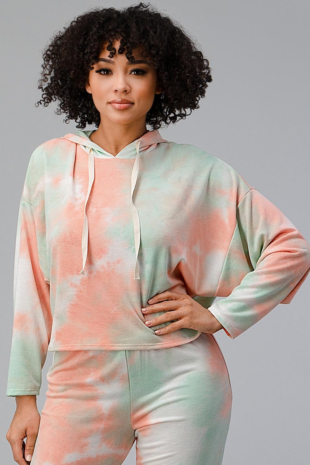 Tie Dye Hooded Sweat Shirts Jogger Lounge Wear Set