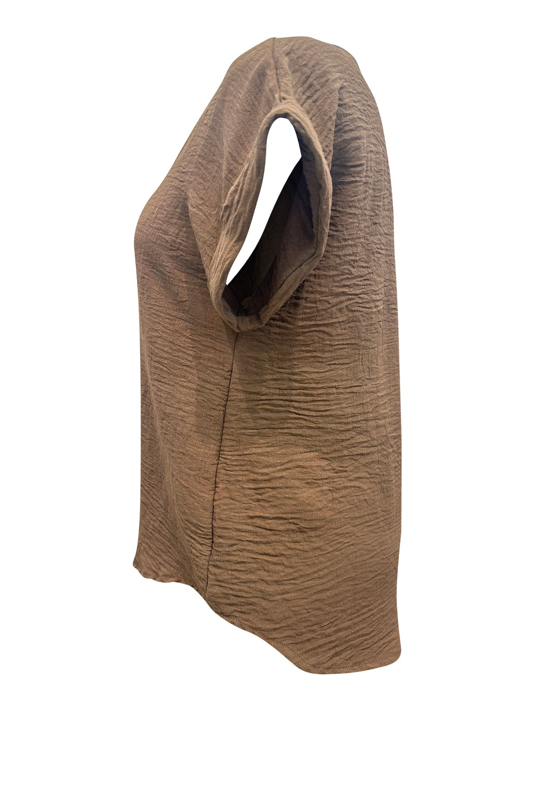 V Neck Short Fold Up Sleeve Solid Top