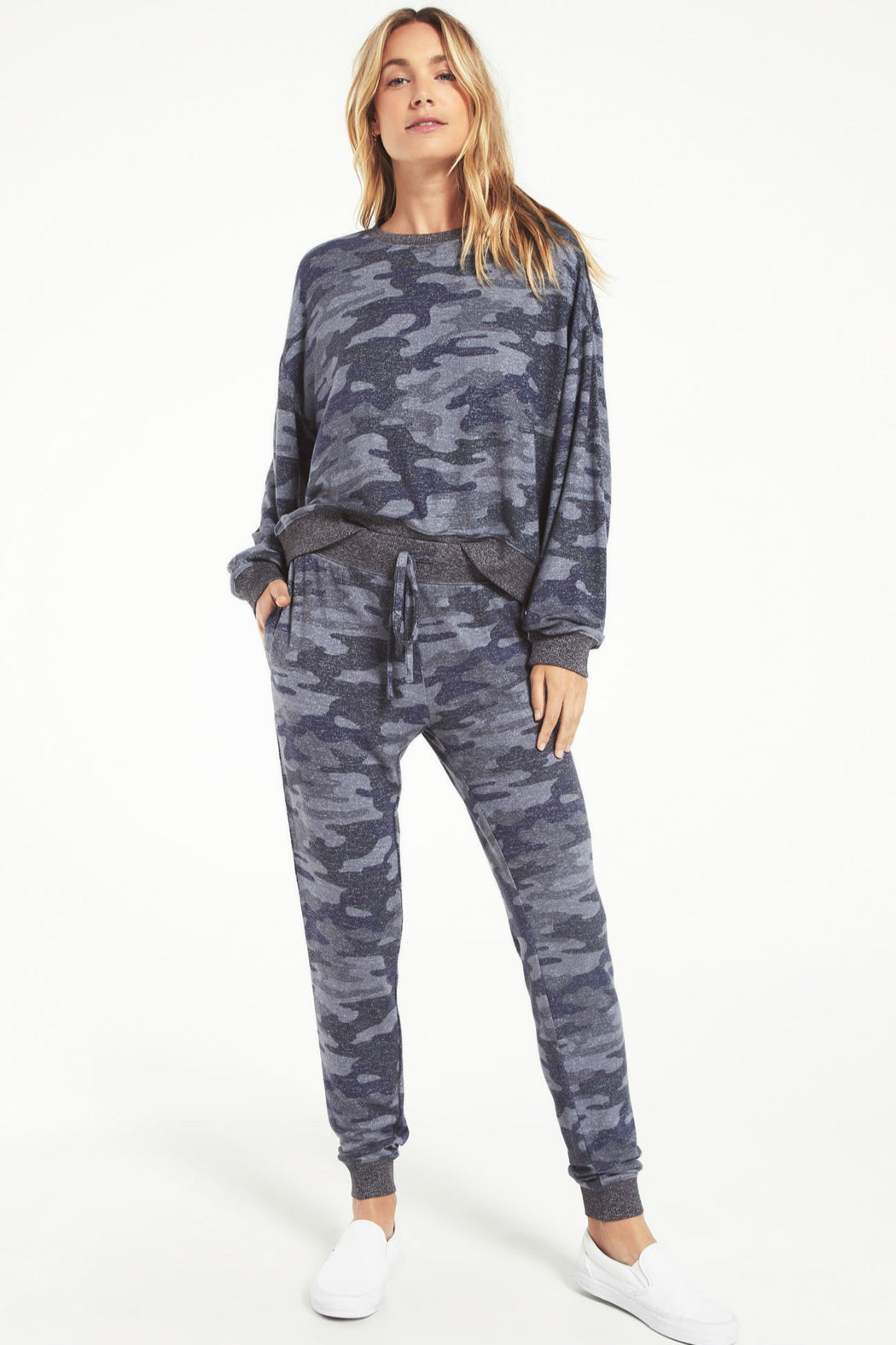 Noa Camo Marled Top