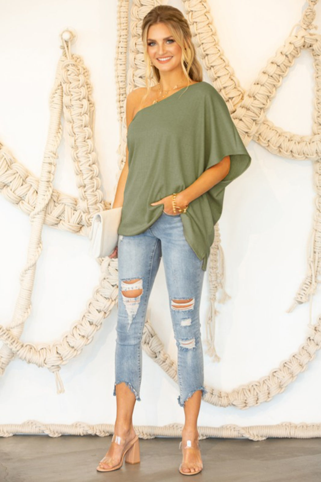 One Shoulder Draped Top