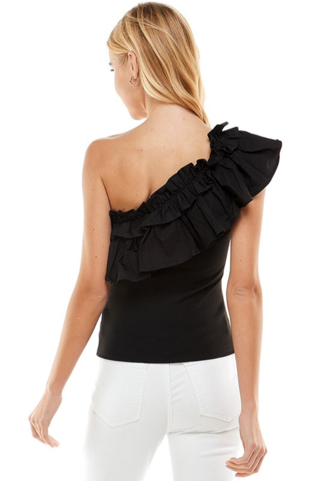 One Shoulder Ruffle Top