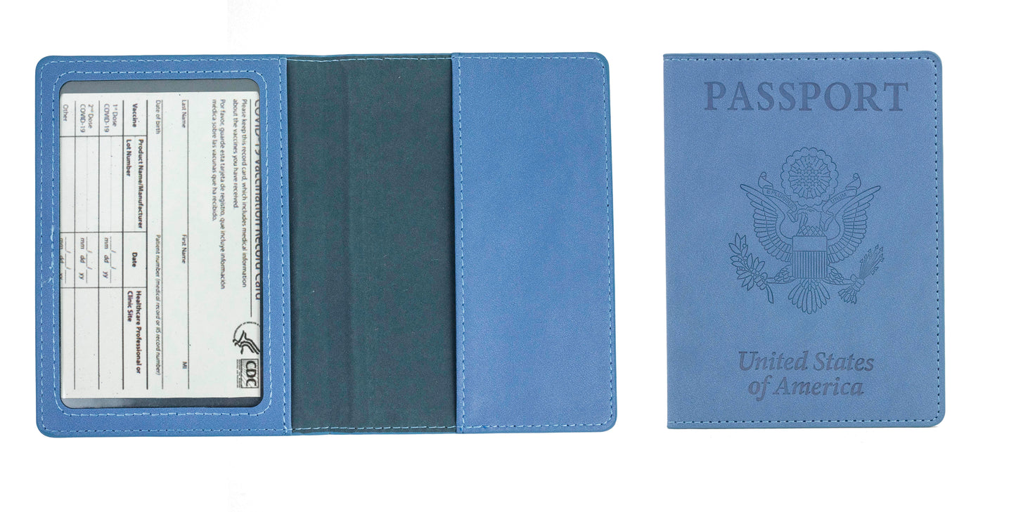 5 Pack Passport Holder with CDC Vaccination Card Protector