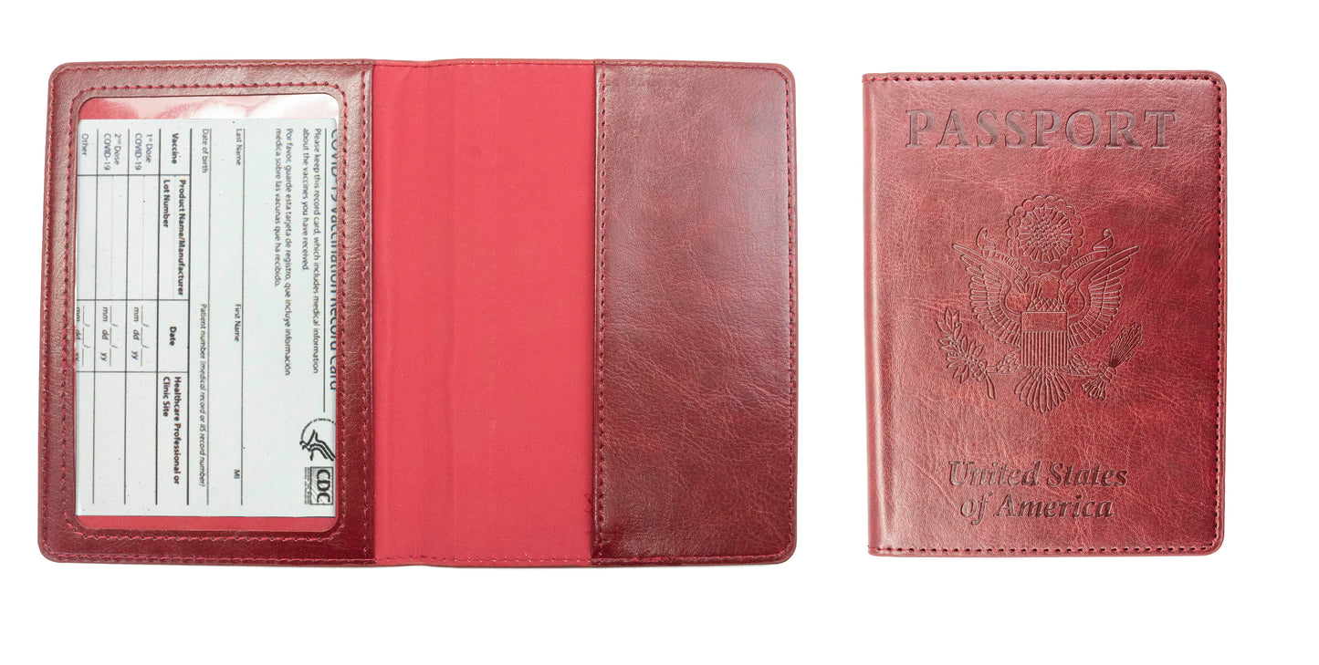 5 Pack Passport Holder with CDC Vaccination Card Protector