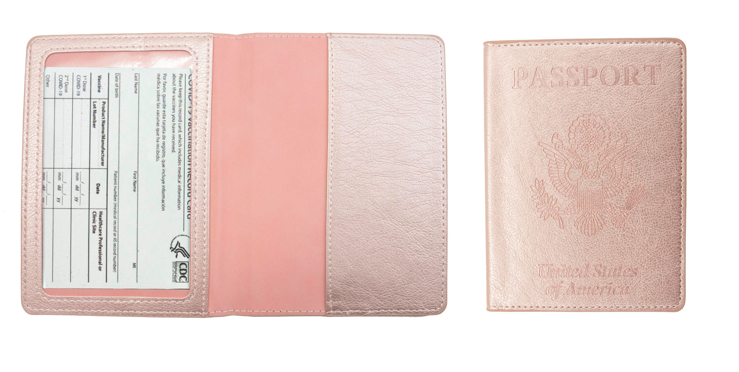 5 Pack Passport Holder with CDC Vaccination Card Protector