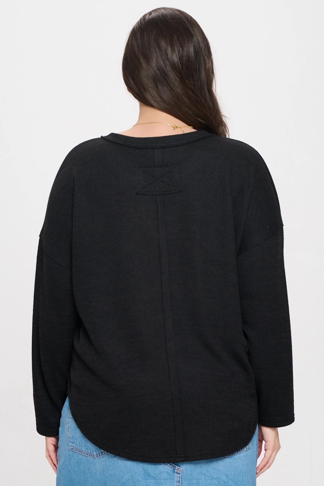 Notch Neck Knit Top
