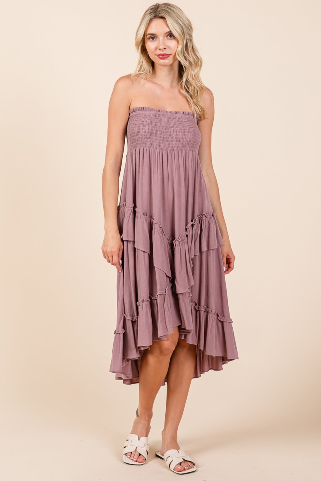 Asymetrical Ruffle Hem Convertible Skirt Dress