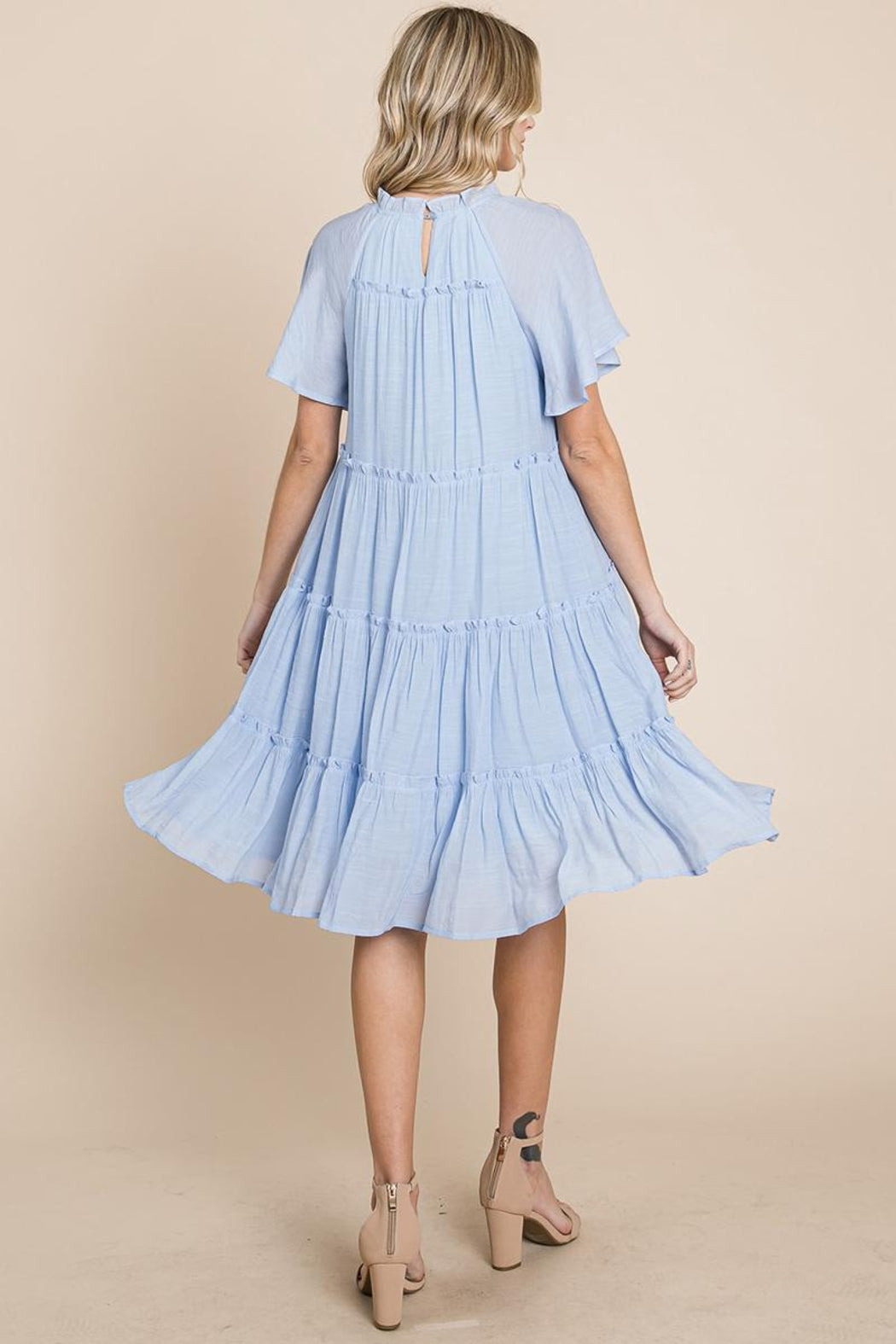 Tiered Babydoll Dress With Pockets