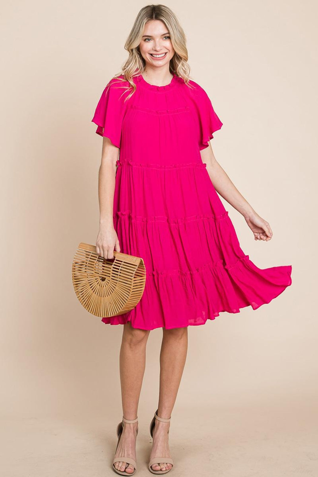 Tiered Babydoll Dress With Pockets