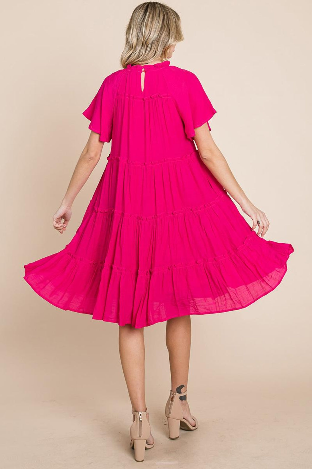 Tiered Babydoll Dress With Pockets